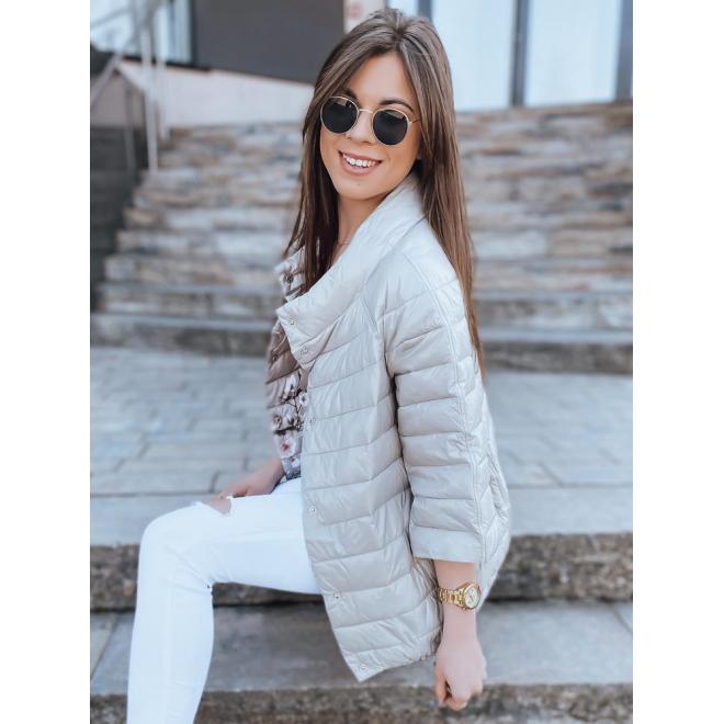 Kétoldalas bézs színű tavaszi kabát