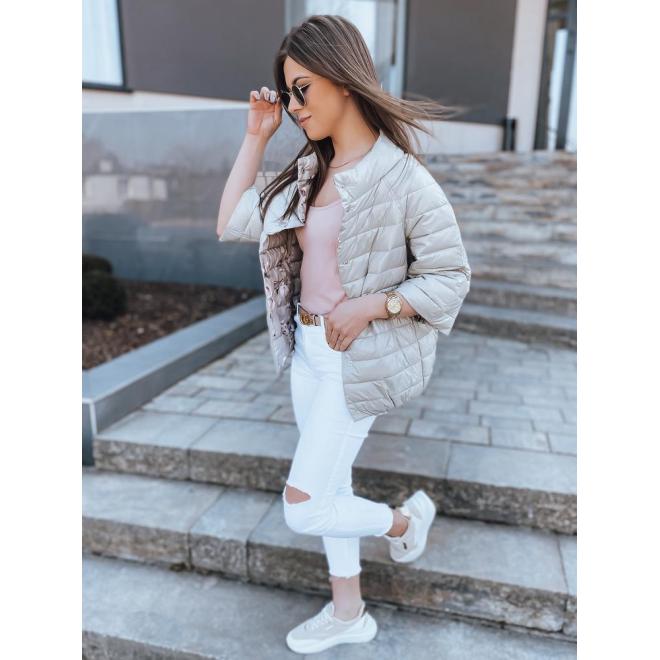 Kétoldalas bézs színű tavaszi kabát