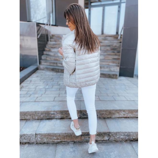 Kétoldalas bézs színű tavaszi kabát