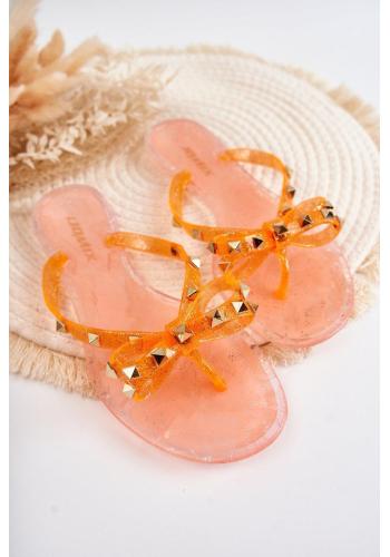 Női, narancssárga gumi papucs