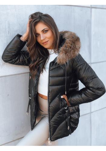 Aszimmetrikus, fekete színű, női kabát