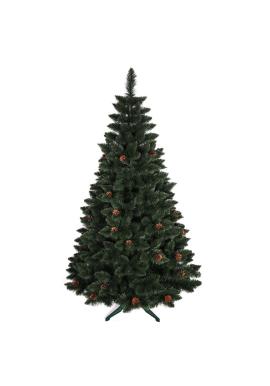 Sűrű, karácsonyi fenyőfa, fenyőtobozokkal - 220 cm