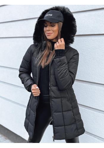 Fekete színű, női kabát varrással