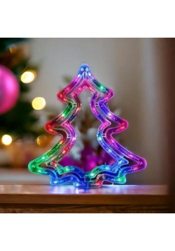 Karácsonyi, színes, fa alakú dekoráció
