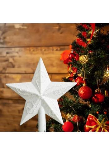Fehér csillag a karácsonyfa tetejére
