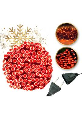 Karácsonyi, piros LED fények - 8 m