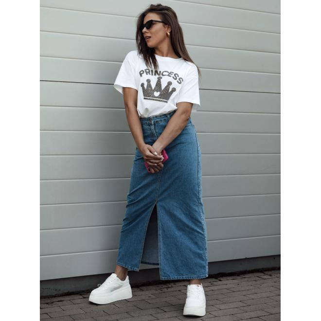 Kék farmer maxi szoknya hasítékkal