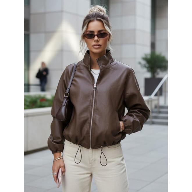 Női barna bőr bomberdzseki TY5596