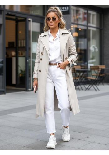 Bézs színű, dupla soros női ballonkabát TY5351